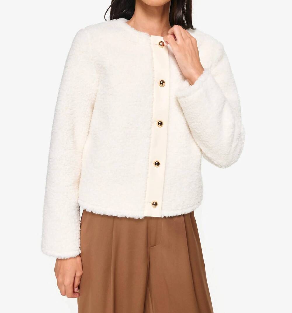 NEW CAMI NYC pavan sherpa jacket in ecru